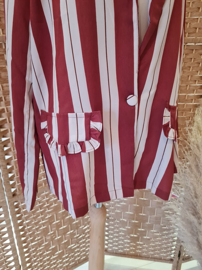 Vila Red Stripe Blazer 44 RRP £42
