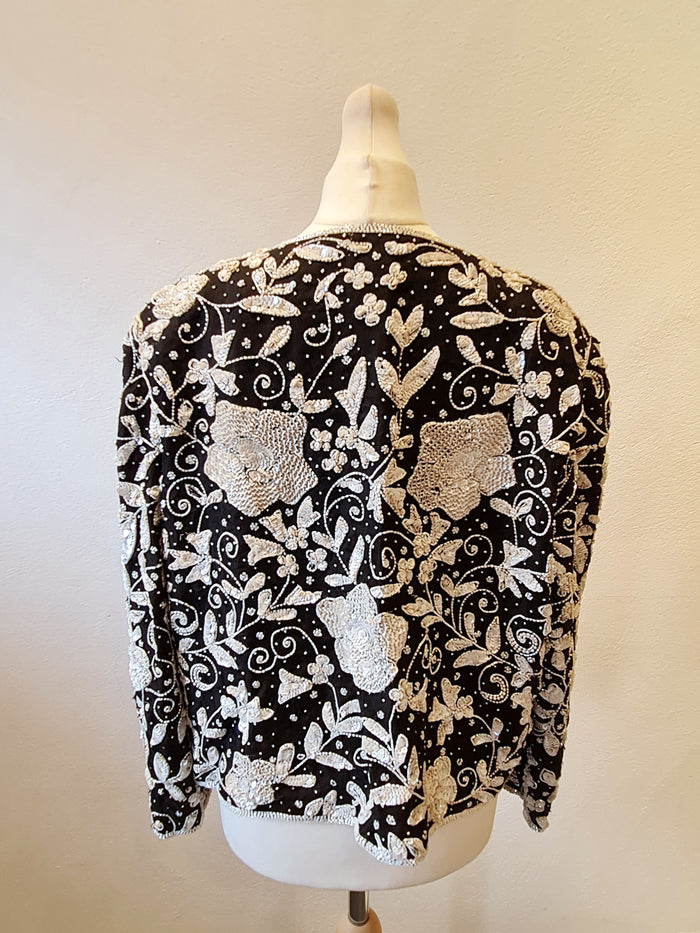 Vintage Frank Usher Sequin silk jacket 12/14