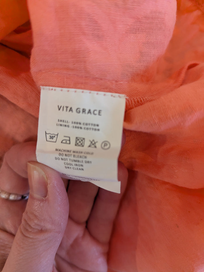 Vita Grace Coral Top M NWT