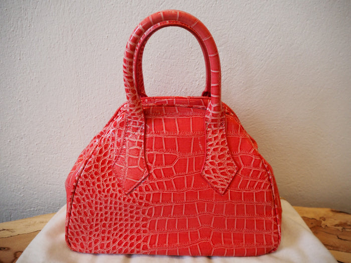 Vivenne Westwood Pink Snakeskin Large Orb Bag