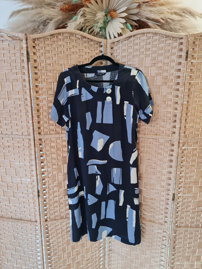 Viz A Viz navy printed tunic 10/12