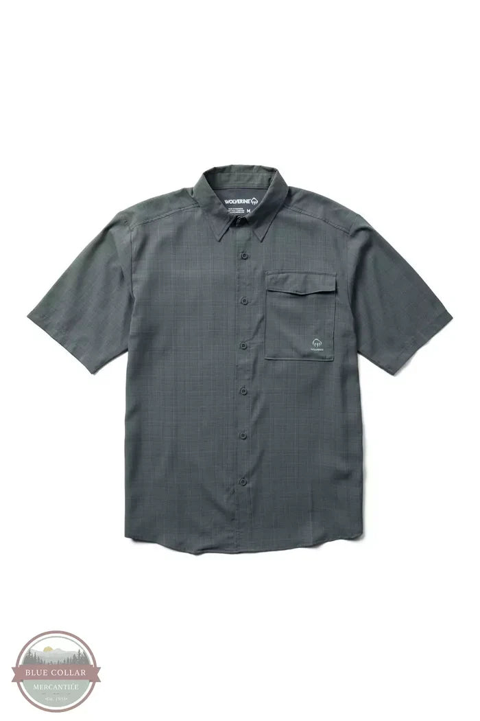 Wolverine W1211420 Driver Lightweight Short Sleeve Shirt Granite Front View. This item is available in multiple colors