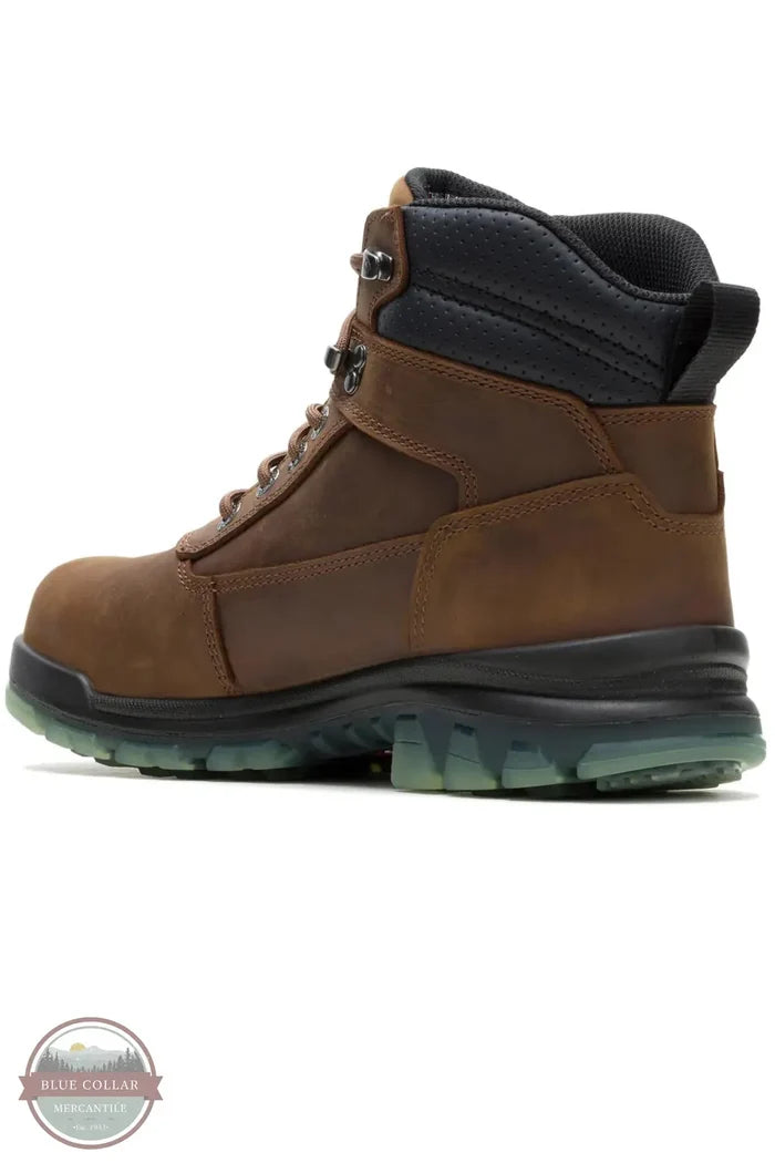 Wolverine W261090 Men's Durashocks® SR Icon Insulated 6" Carbonmax Work Boot in Dark Brown back heel view