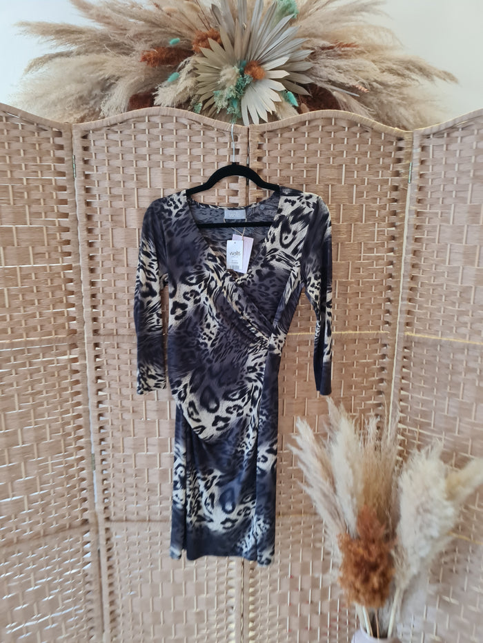 Wallis Animal Wrap Dress NEW 8