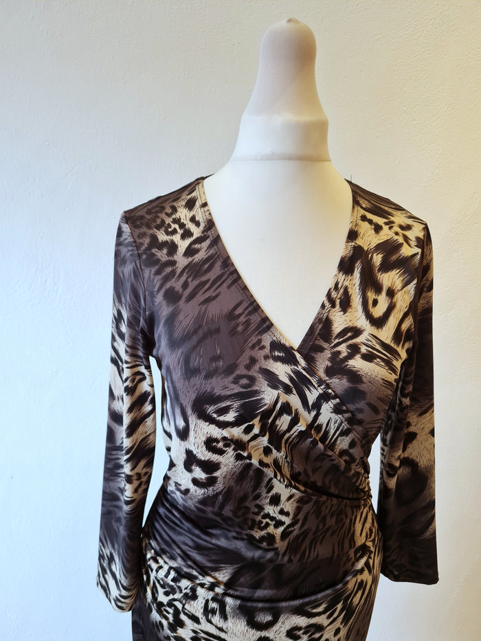 Wallis Animal Wrap Dress NEW 8