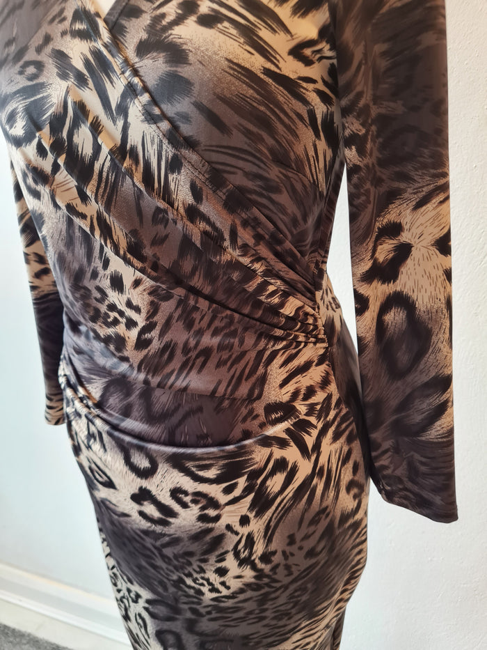 Wallis Animal Wrap Dress NEW 8