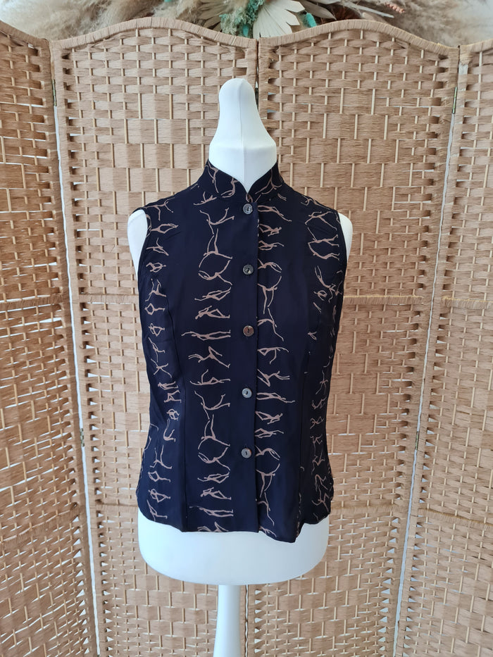 Wallis Navy Sleeveless Shirt 14