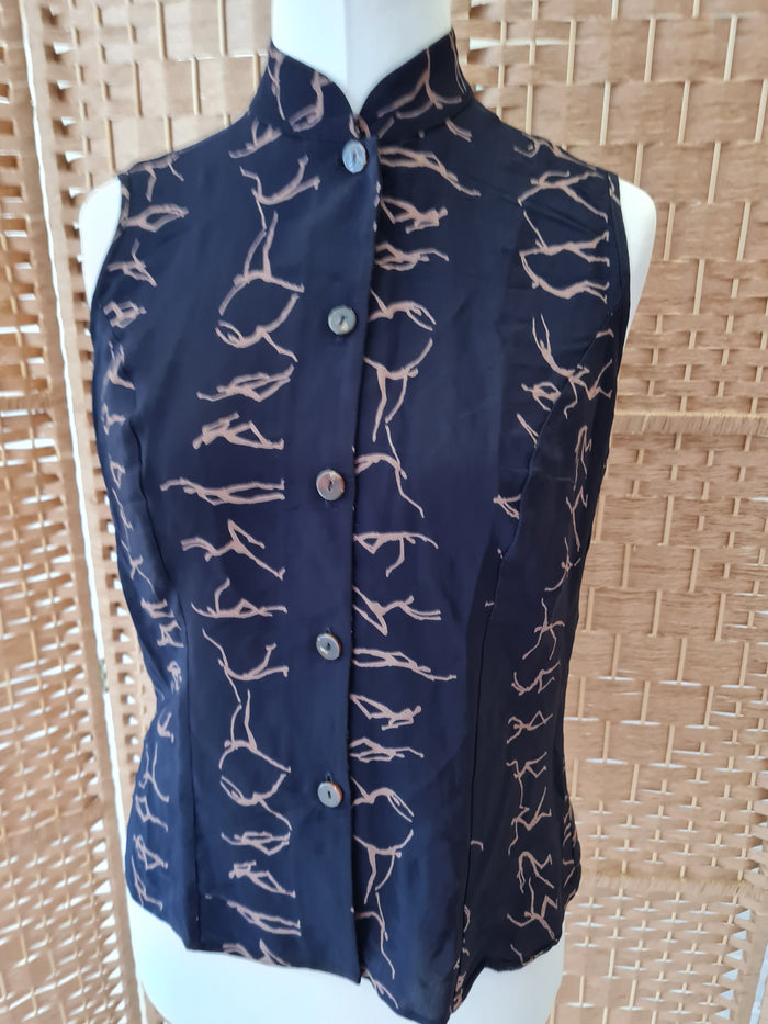 Wallis Navy Sleeveless Shirt 14