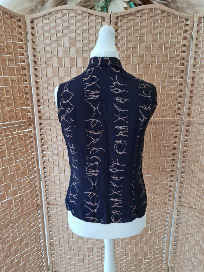 Wallis Navy Sleeveless Shirt 14
