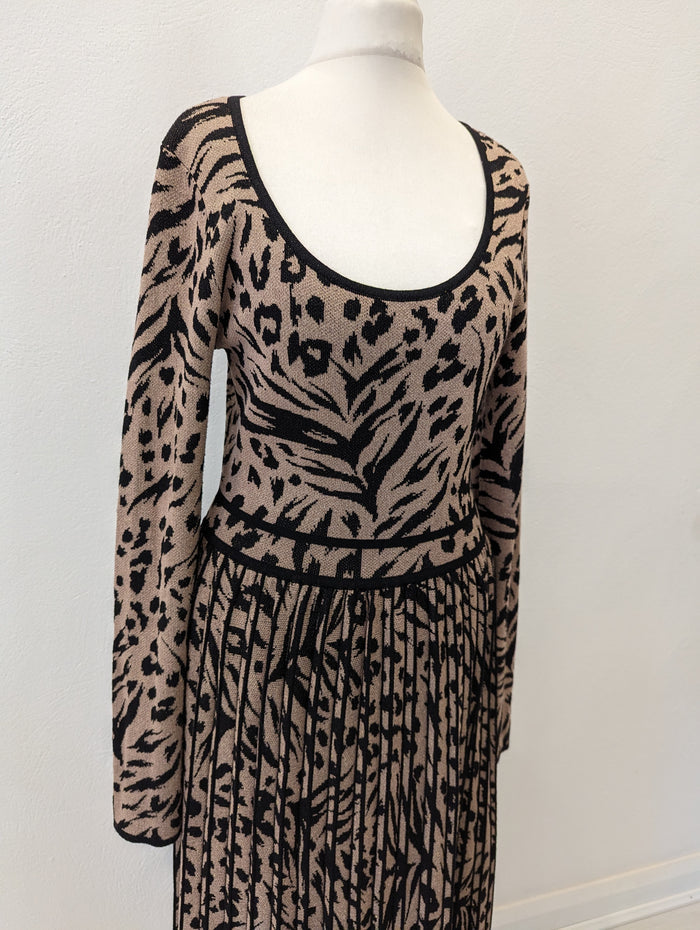Warehouse Animal Pleated Dress 10