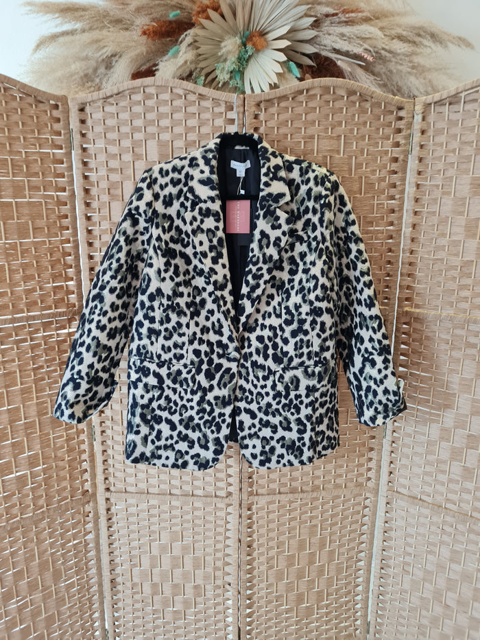 Warehouse Animal print Blazer 10 NWT