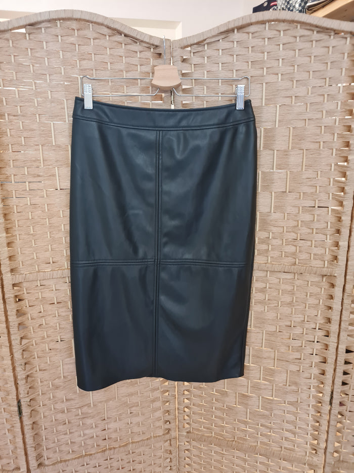 Warehouse Black PU pencil skirt 12 RRP £36