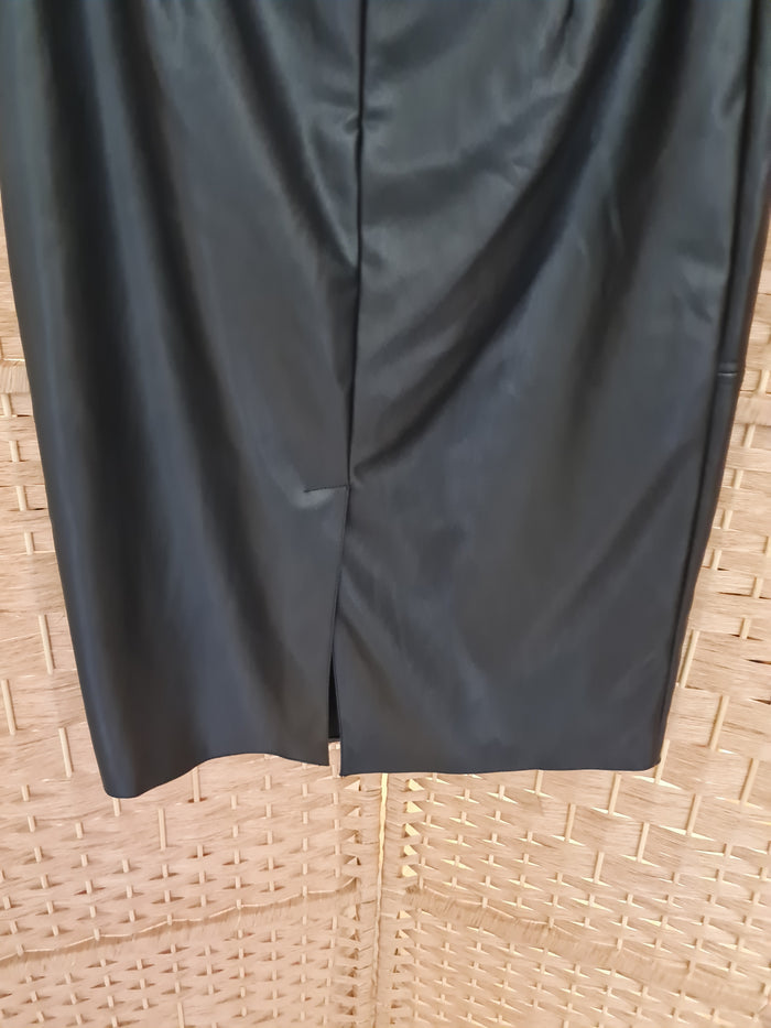 Warehouse Black PU pencil skirt 12 RRP £36