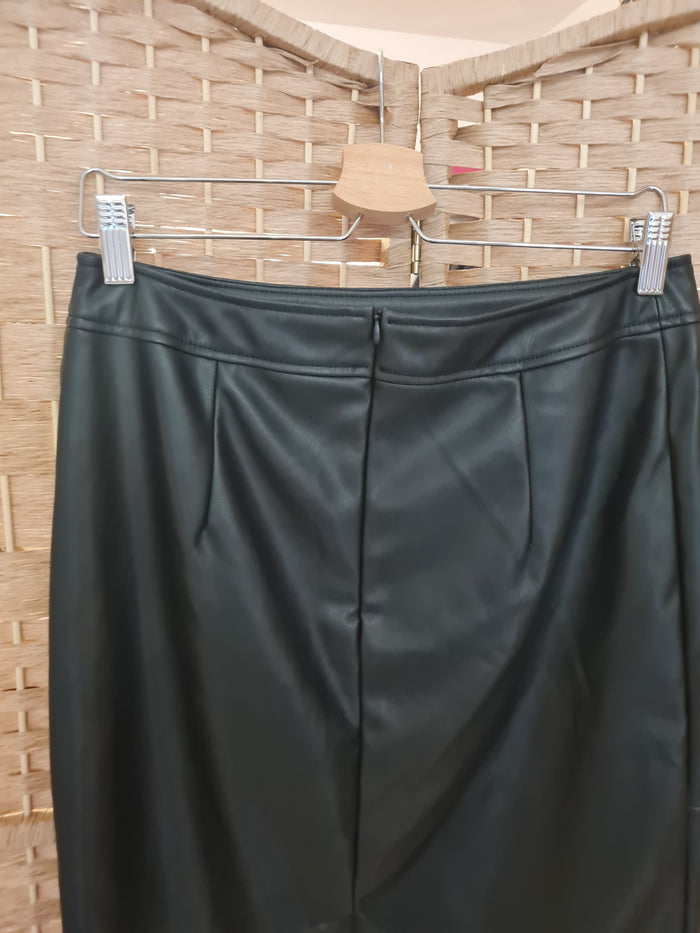 Warehouse Black PU pencil skirt 12 RRP £36