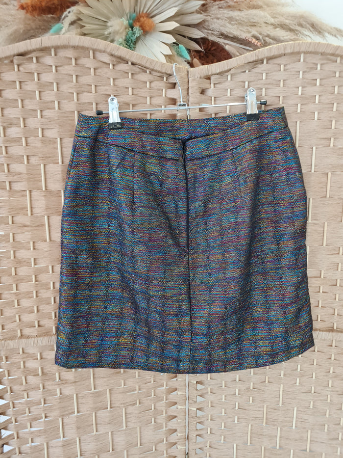 Warehouse Black sparkle skirt 12