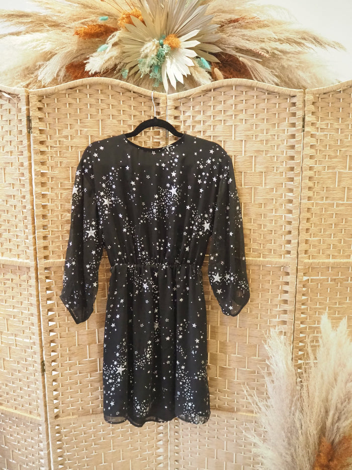 Warehouse Black Star Dress 8