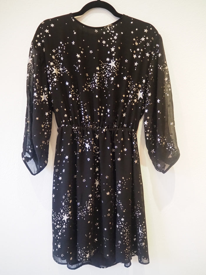 Warehouse Black Star Dress 8