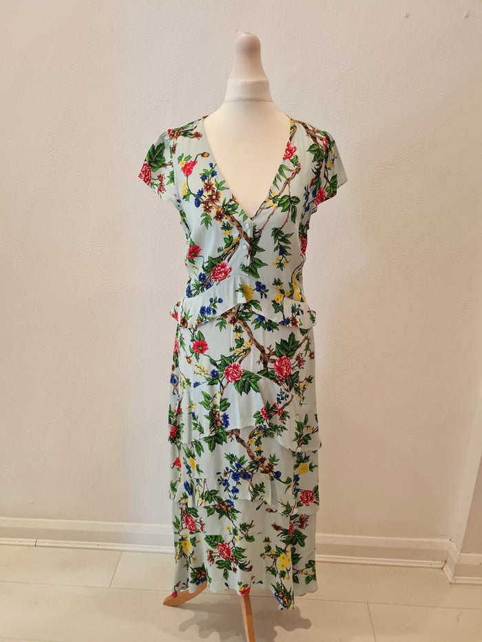 Warehouse Blue layered maxi Dress 10