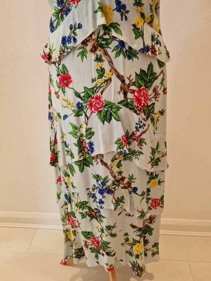 Warehouse Blue layered maxi Dress 10