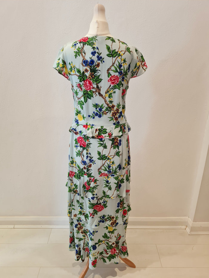 Warehouse Blue layered maxi Dress 10