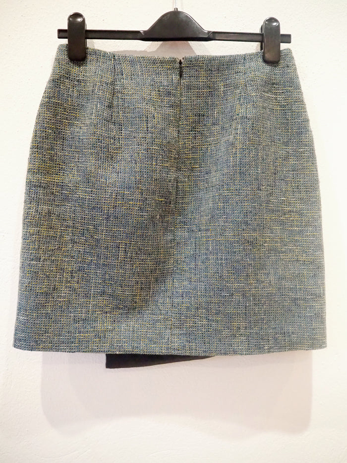 Warehouse Blue Tweed Skirt 10