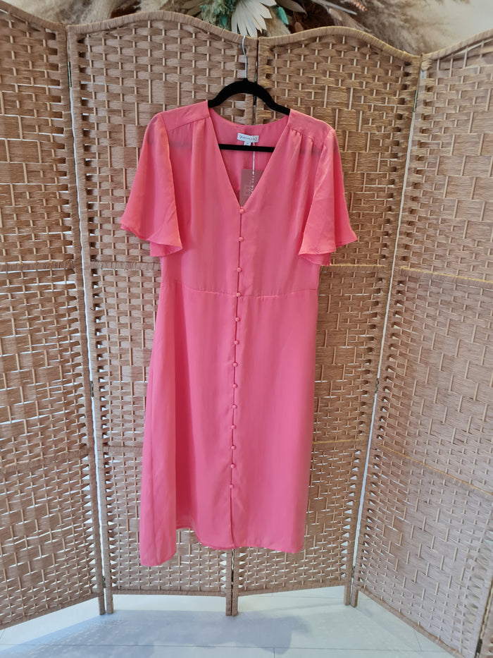 Warehouse Coral Midi Dress 14
