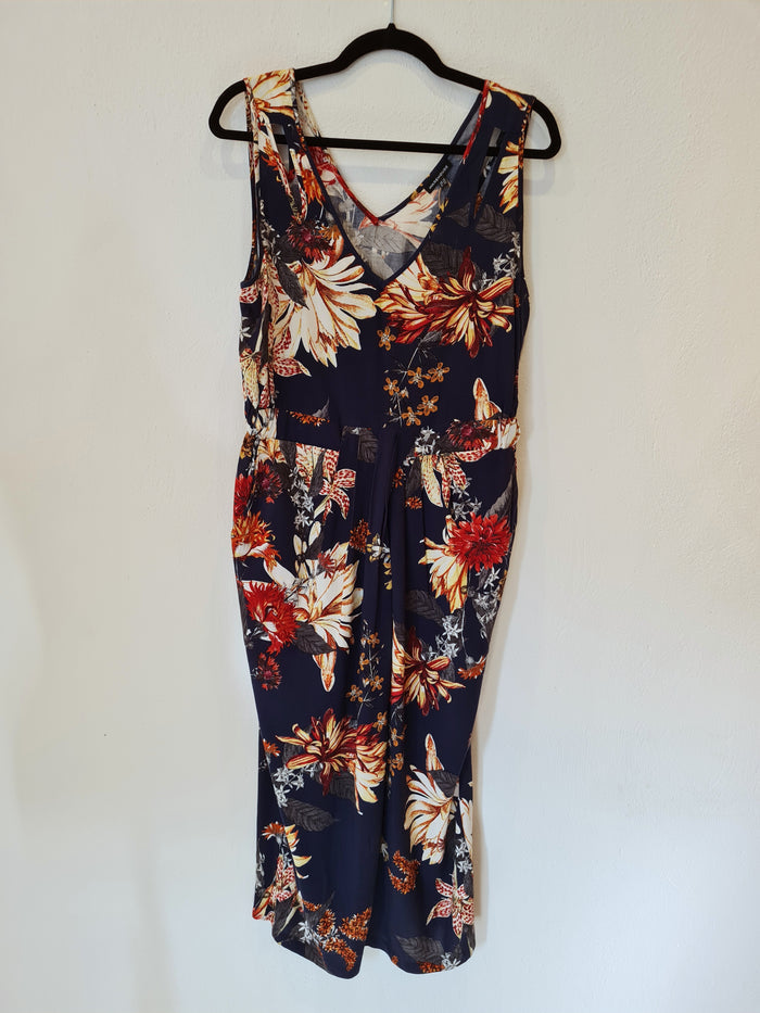 Warehouse Navy Floral Dress Size 16