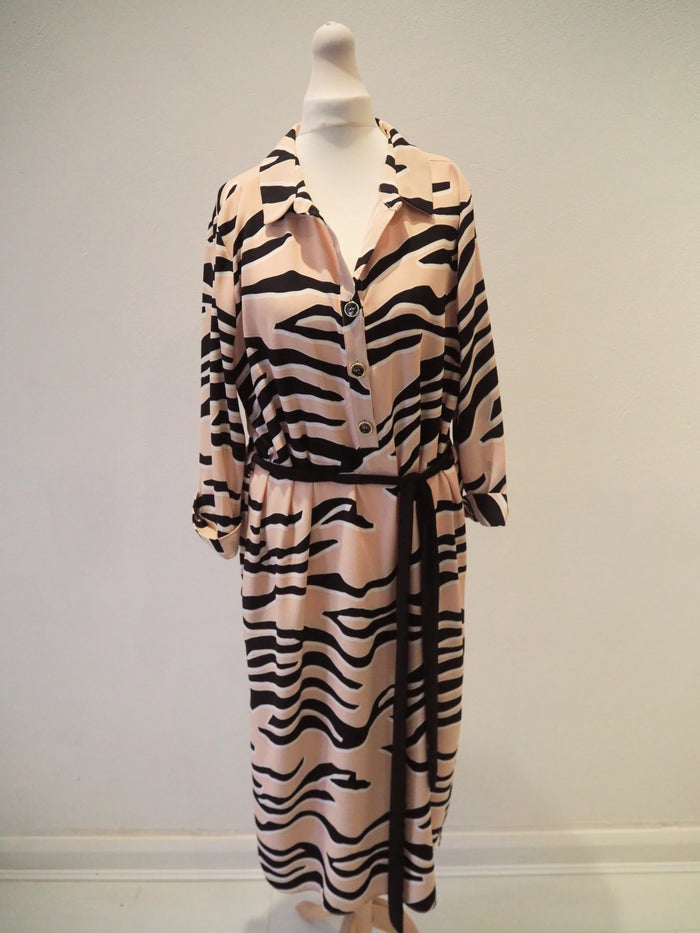 Warehouse Nude/Black Animal print Dress 14