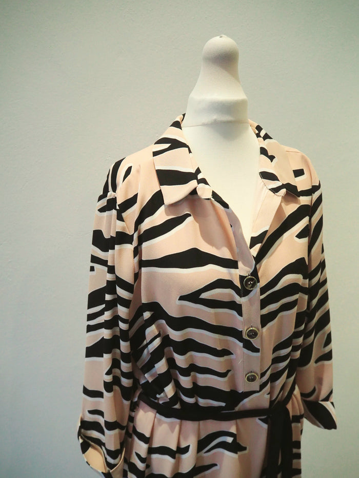 Warehouse Nude/Black Animal print Dress 14