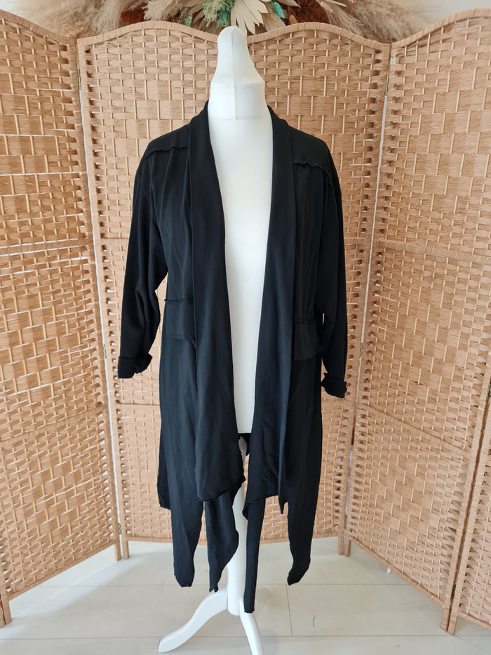 Waterfall jersey jacket in black one size