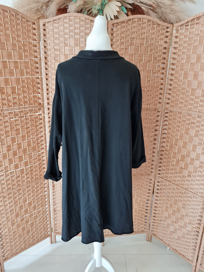 Waterfall jersey jacket in black one size