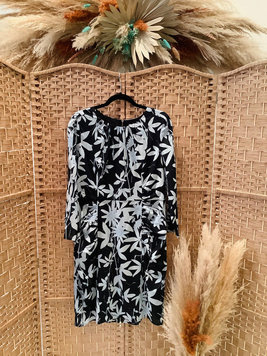 Whistle Navy/Lt Blue Leaf dress Size 16