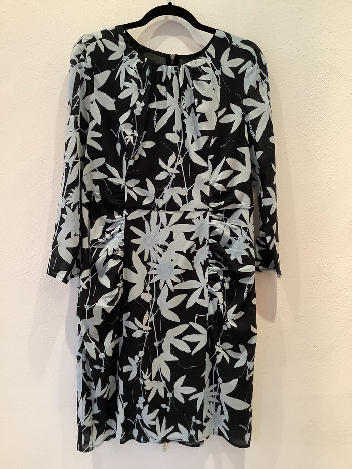 Whistle Navy/Lt Blue Leaf dress Size 16