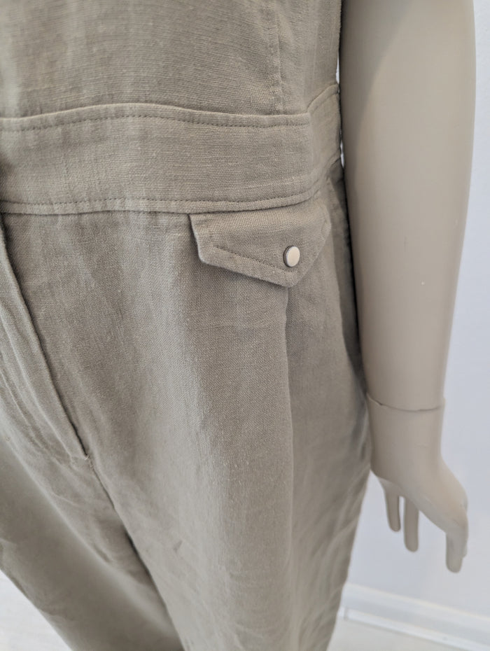 Whistles Beige Ellis Linen Jumpsuit 16