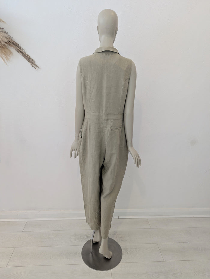 Whistles Beige Ellis Linen Jumpsuit 16