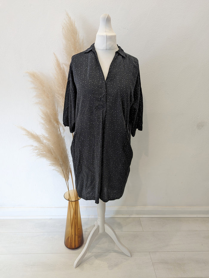 Whistles Black Smock Dress Size Medium