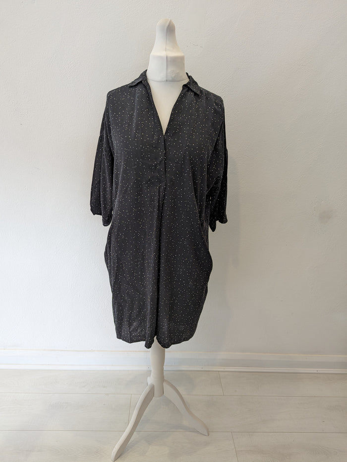 Whistles Black Smock Dress Size Medium