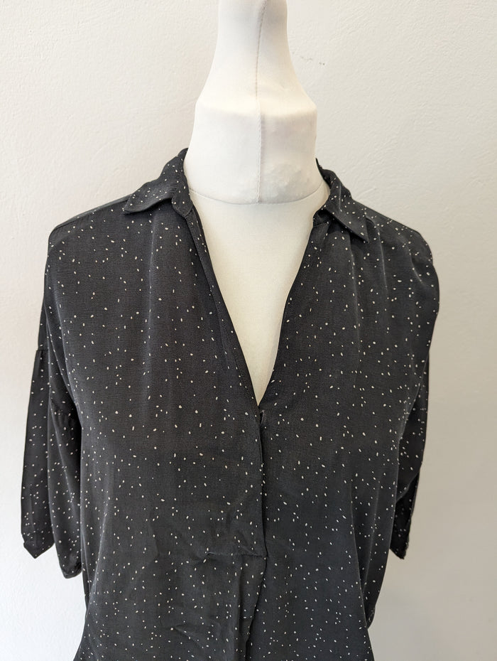Whistles Black Smock Dress Size Medium