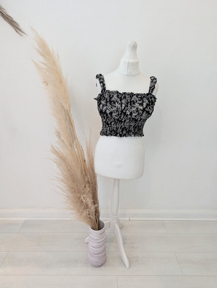 Whistles Black White Tie back top 14