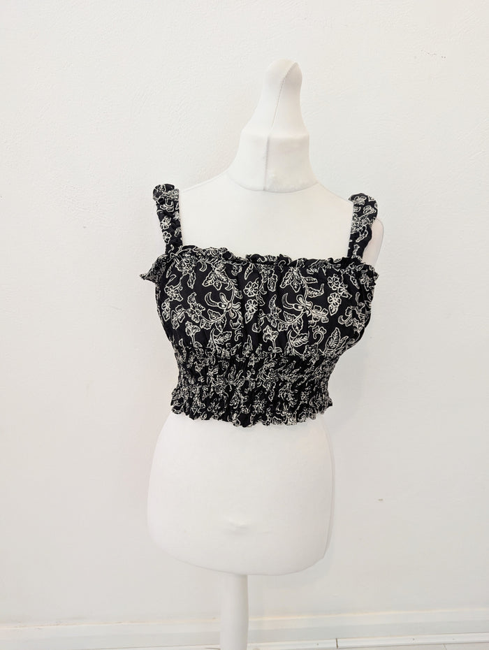 Whistles Black White Tie back top 14