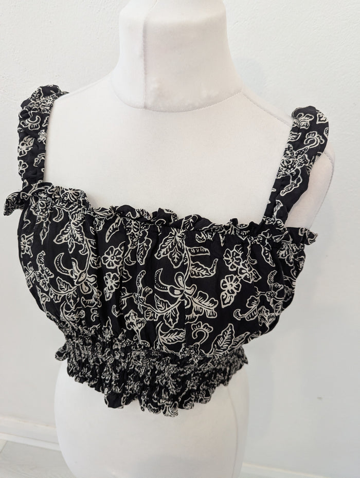 Whistles Black White Tie back top 14