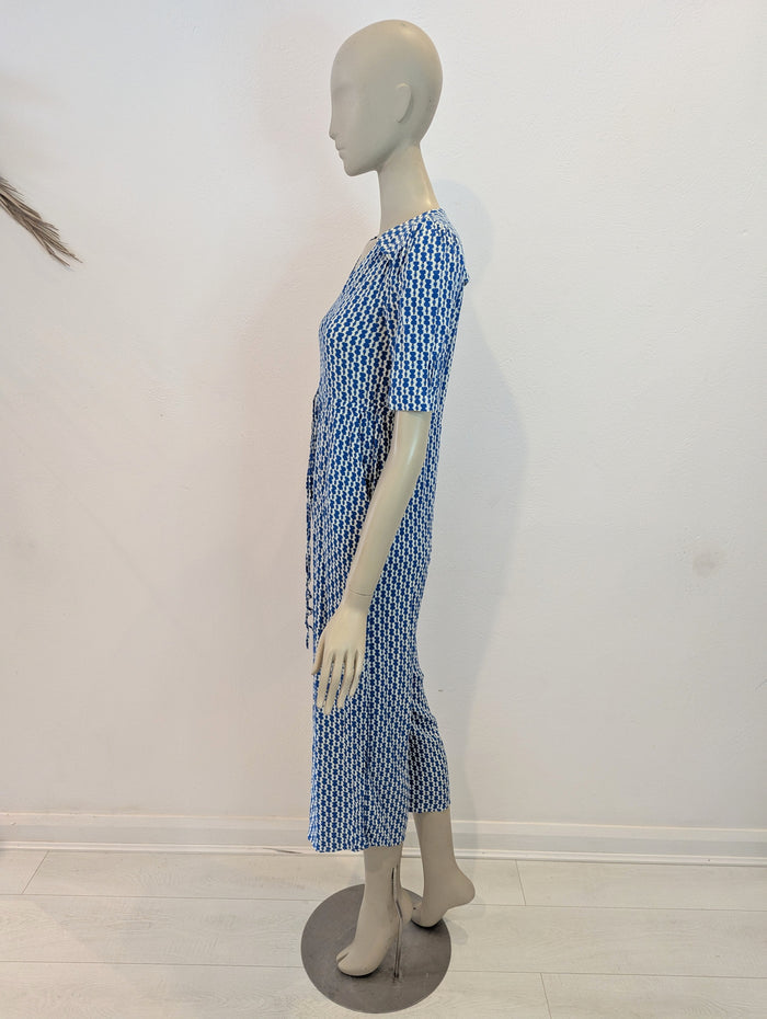 Whistles Blue Print Zip Front Jumpsuit 8