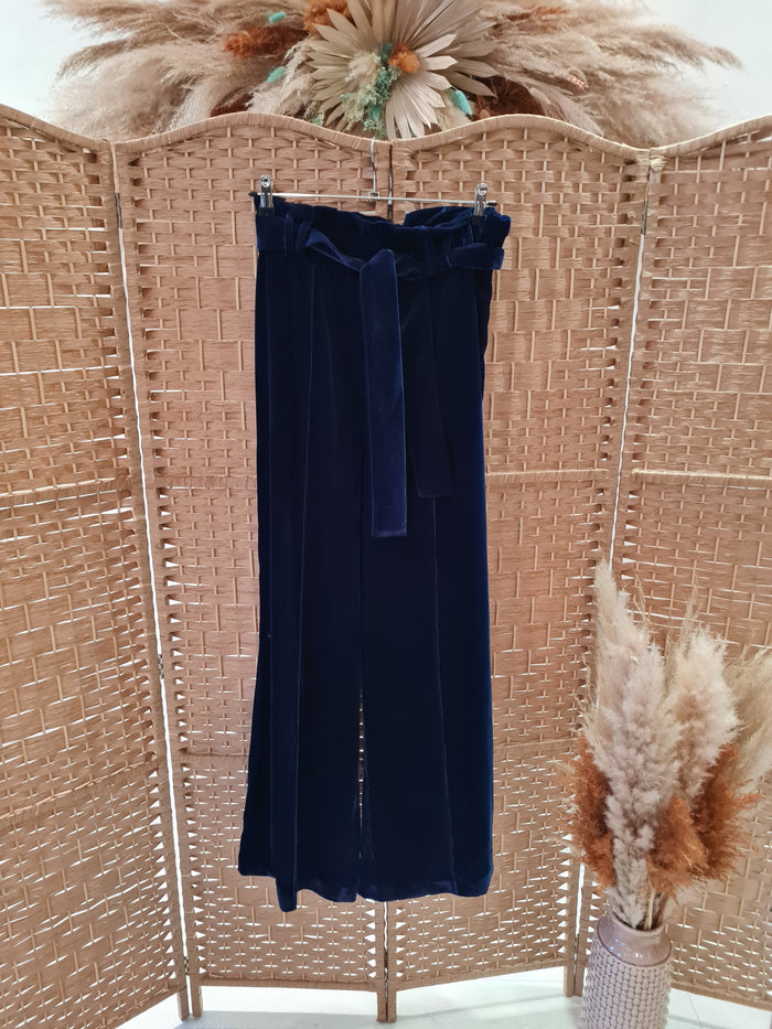 Whistles blue Velvet Trousers 12 New RRP £159