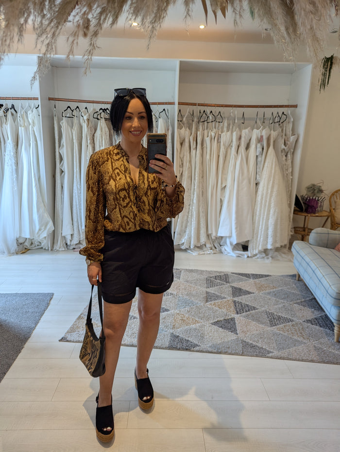 Whistles Brown Snake print Blouse 14