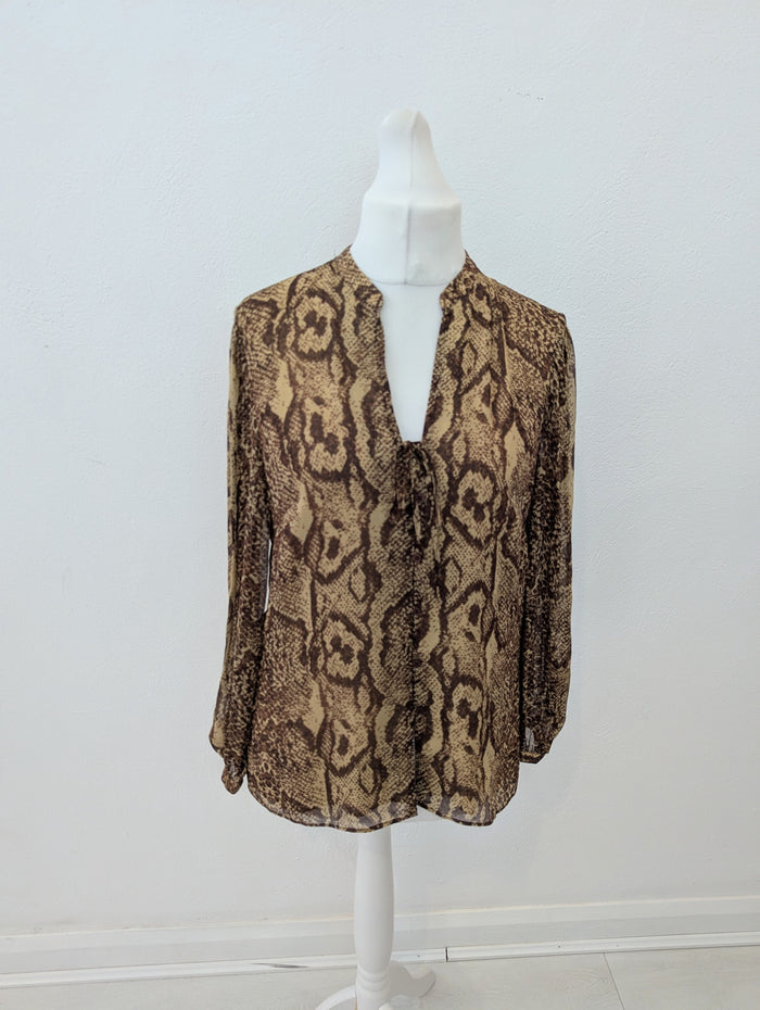 Whistles Brown Snake print Blouse 14