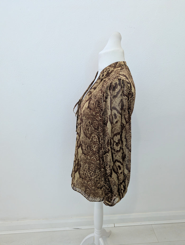 Whistles Brown Snake print Blouse 14