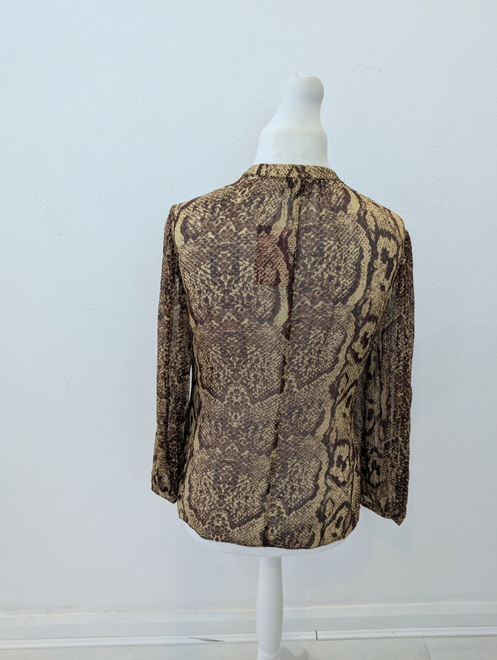 Whistles Brown Snake print Blouse 14