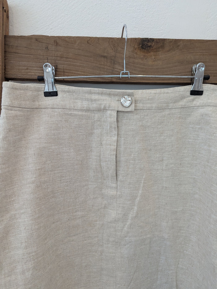 Whistles Cream Linen Blend Skirt 14