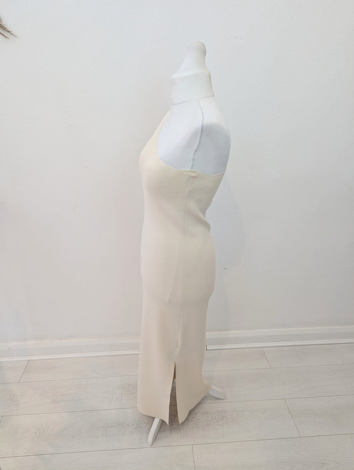 Whistles Cream One shoulder Dress M RRP £129