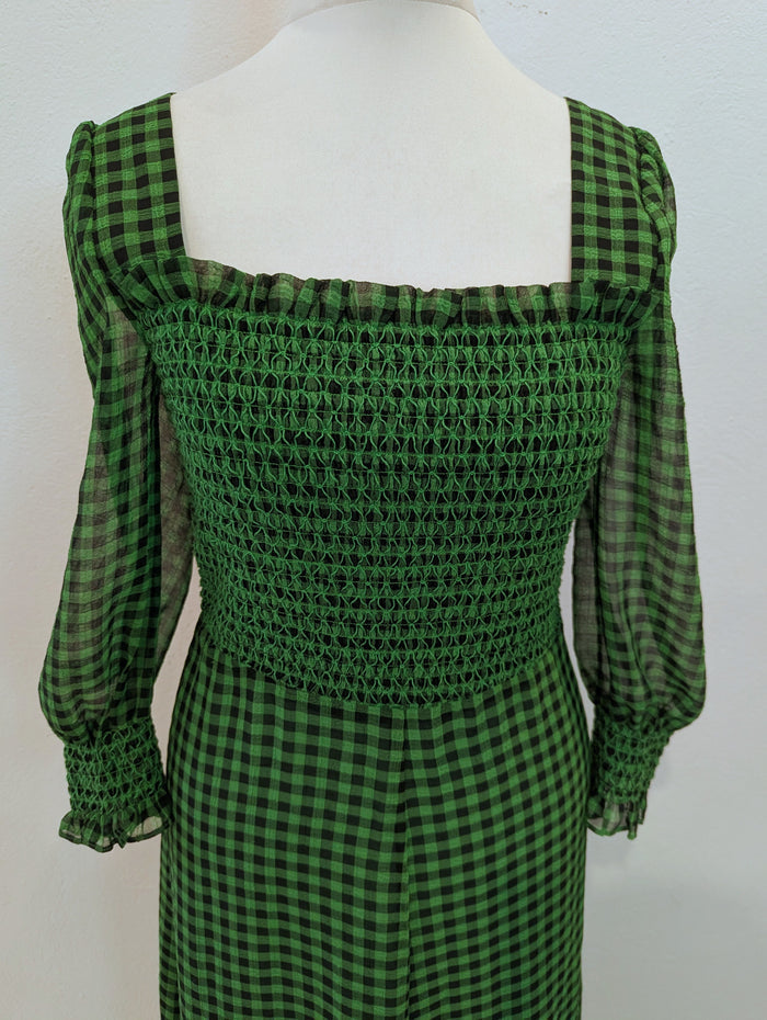 Whistles Green Gingham Dress 6
